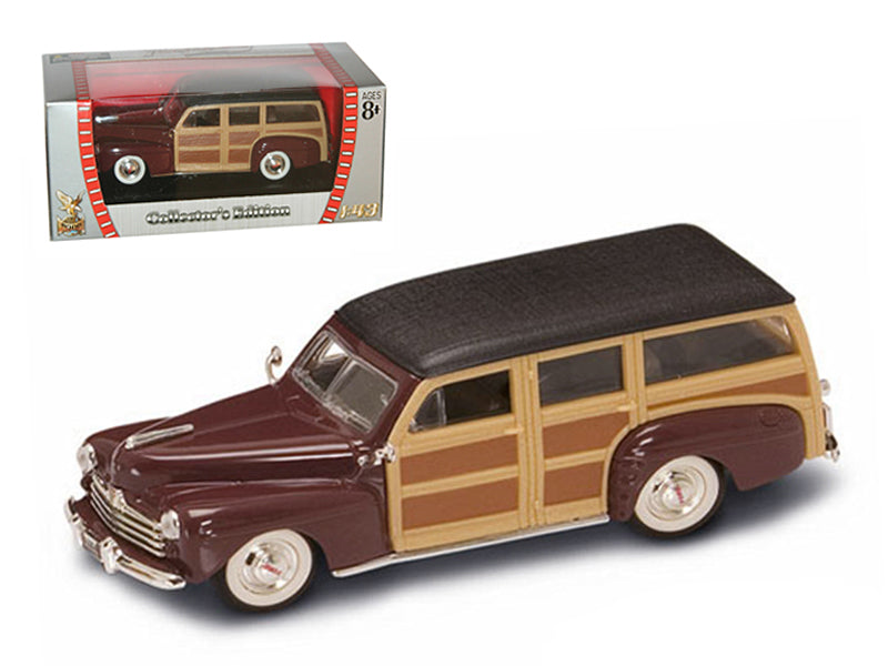 Road Signature 1948 Ford Woody Burgundy 1/43 Diecast Model Car by Road Signature