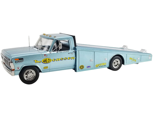 Acme 1970 Ford F-350 Ramp Truck Light Blue Metallic "Malco Gasser" Limited Edition to 240 pieces Worldwide 1/18 Diecast Model Car by ACME