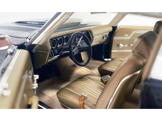 Acme 1970 Chevrolet Chevelle SS 454 Tuxedo Black with Gold Interior Limited Edition to 460 pieces Worldwide 1/18 Diecast Model Car by ACME