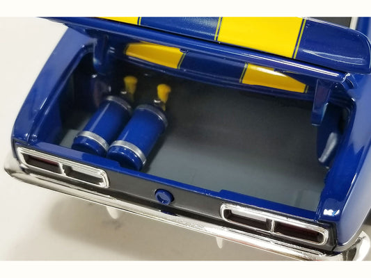 Acme 1968 Chevrolet Camaro Z/28 Blue with Yellow Stripes "Drag Outlaws" Limited Edition to 244 pieces Worldwide 1/18 Diecast Model Car by ACME