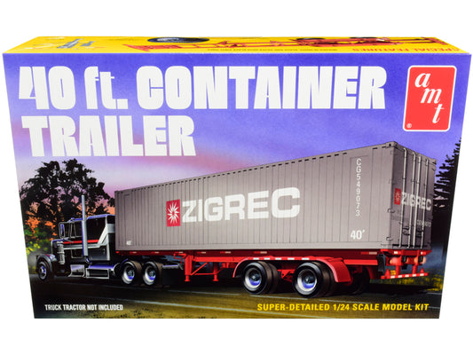 AMT Skill 3 Model Kit 40' Container Trailer 1/24 Scale Model by AMT