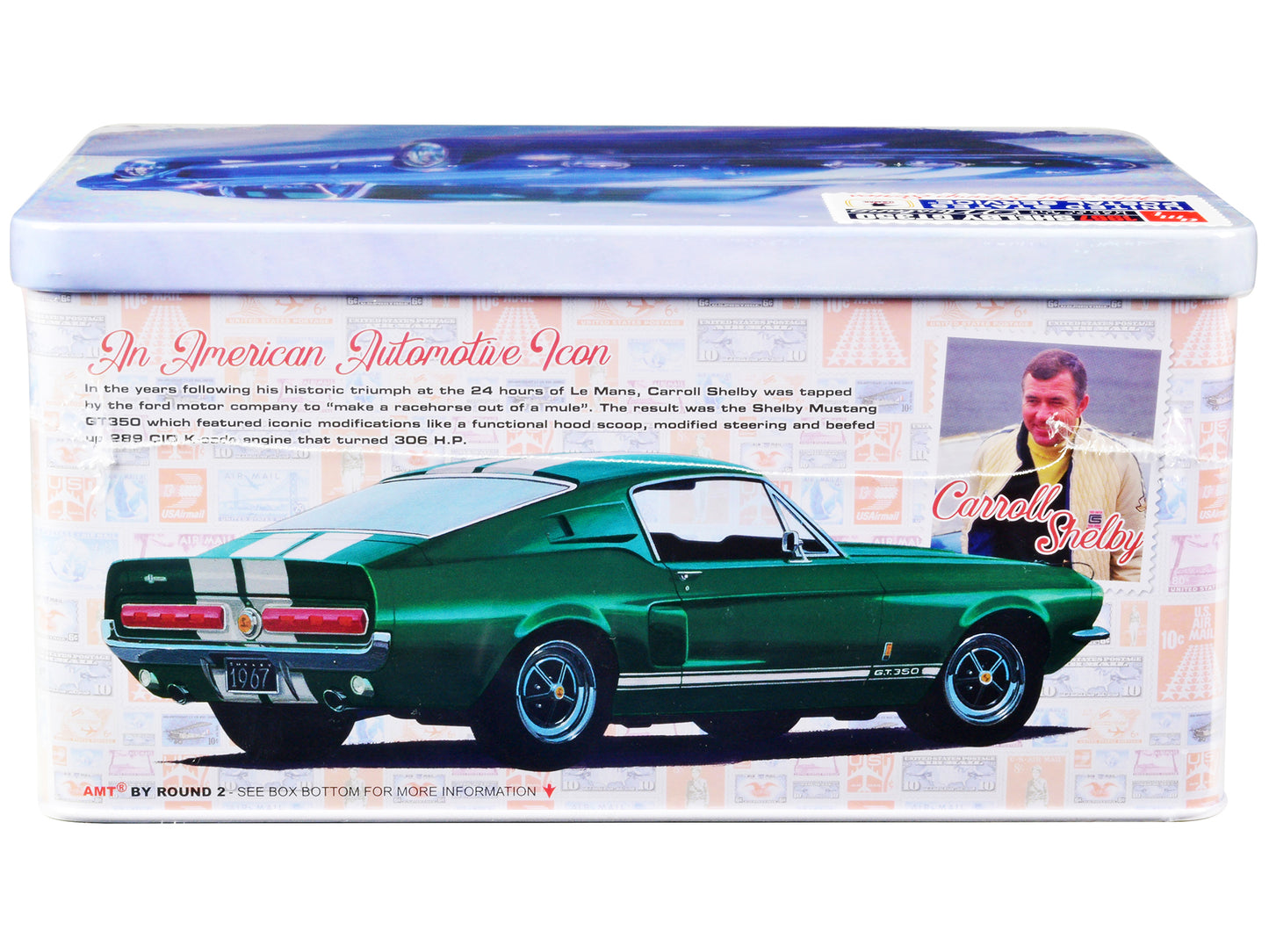 AMT Skill 2 Model Kit 1967 Shelby Mustang GT350 USPS (United States Postal Service) "Auto Art Stamp Series" 1/25 Scale Model by AMT