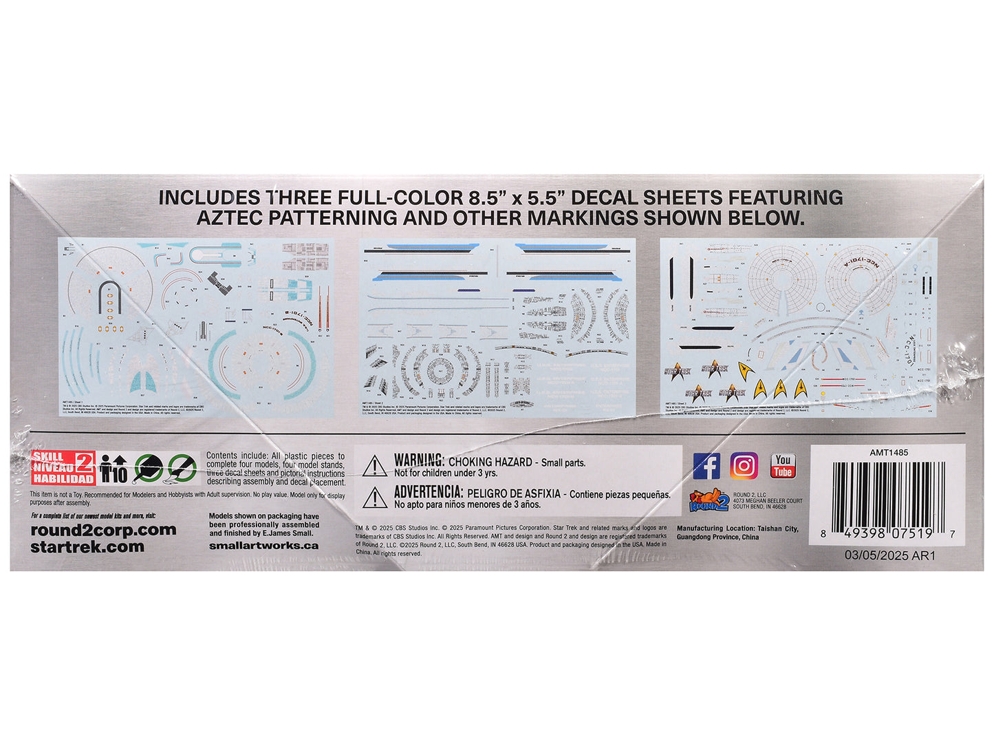 Skill 2 Model Kit U.S.S. Enterprise Four Ship Set "Star Trek" 1/2500 Scale Model by AMT