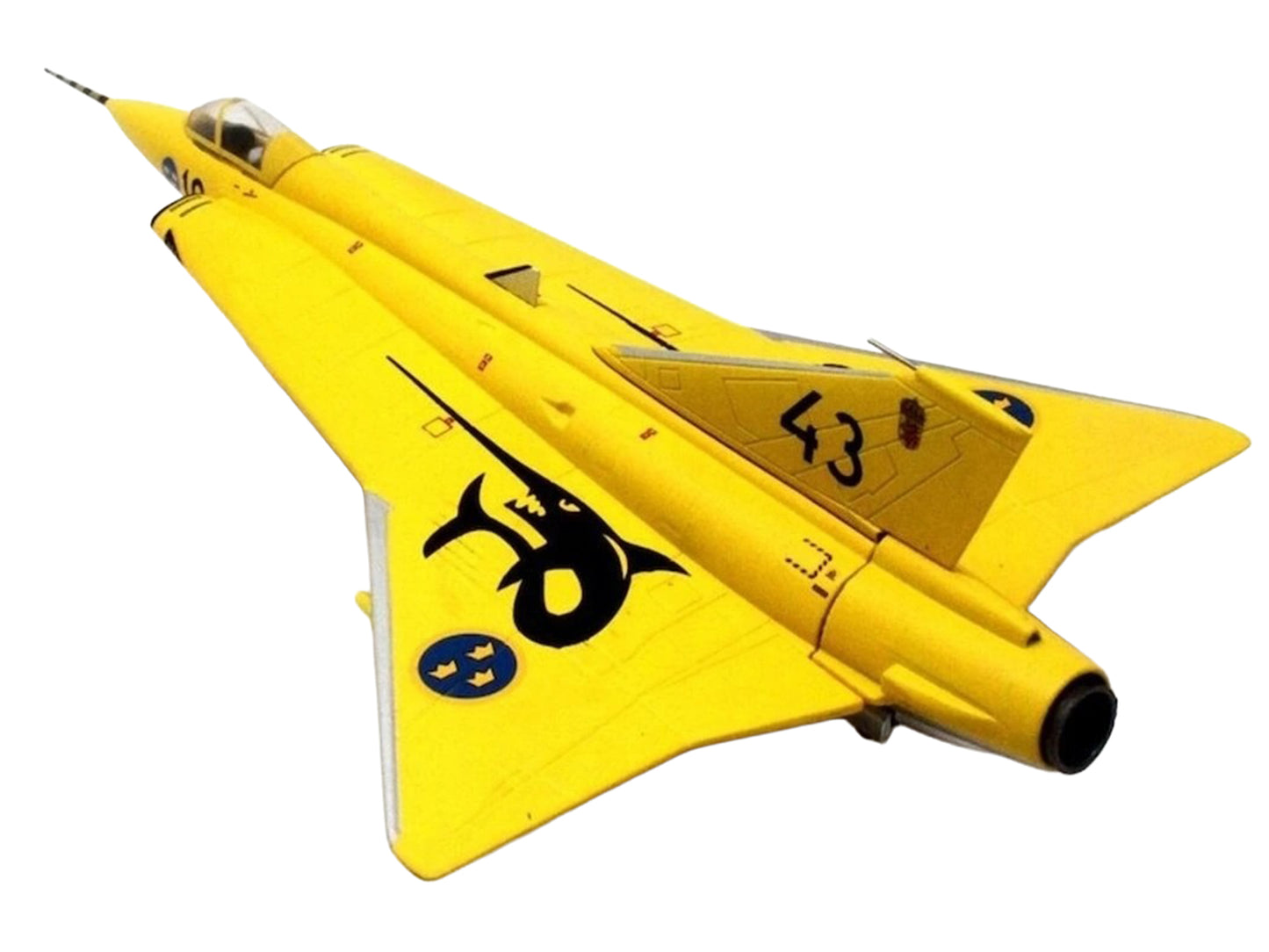 Saab J35J Draken Fighter Aircraft "43-10 3 "Johan Gul" Squadron 10 Wing Final Flight Livery" (1997) Swedish Air Force 1/72 Diecast Model Airplane by Aviation 72