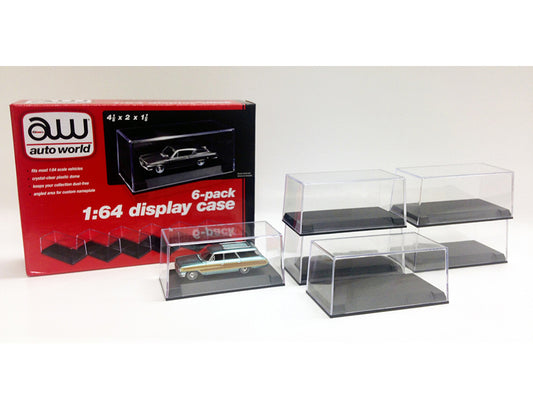 Autoworld 6 Collectible Display Show Cases for 1/64 Scale Model Cars by Auto World