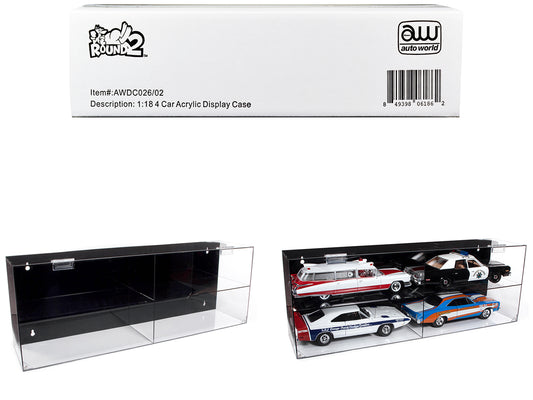 Autoworld 4 Car Acrylic Display Show Case for 1/18 Scale Models by Auto World