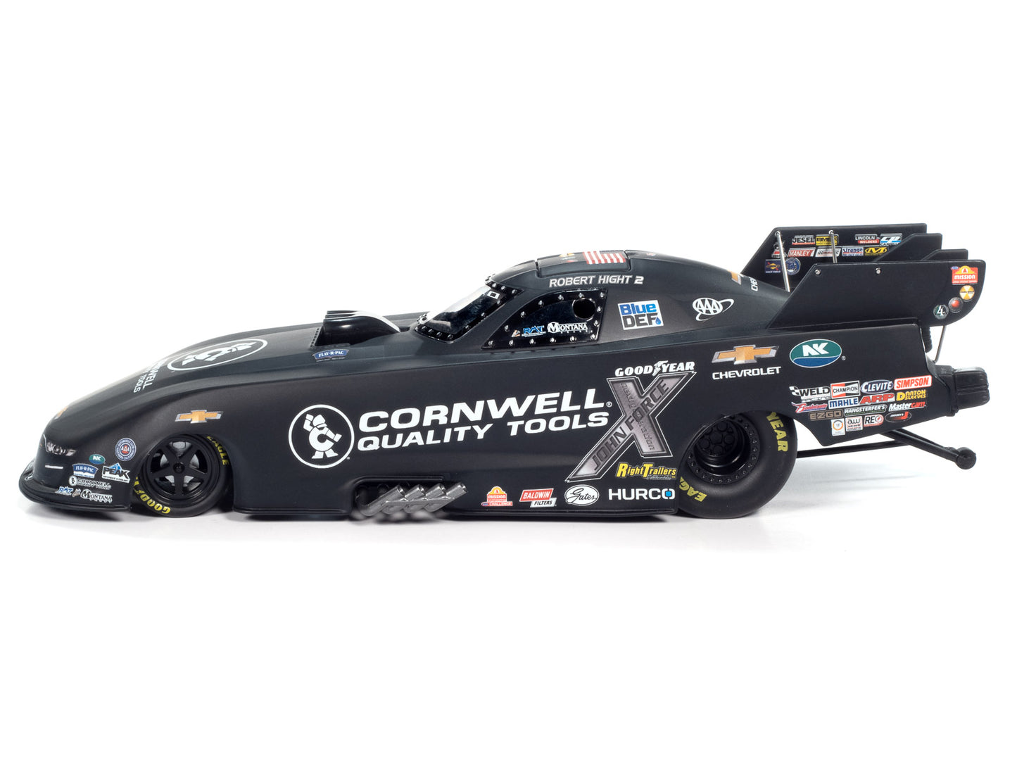 Autoworld Chevrolet Camaro SS NHRA Funny Car Robert Hight "Cornwell Quality Tools" (2023) "John Force Racing" Limited Edition 1/24 Diecast Model by Auto World