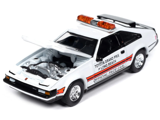Autoworld 1983 Toyota Celica Supra "Toyota Grand Prix of Long Beach Official Pace Car" White "Import Legends" Series 1/64 Diecast Model Car by Auto World