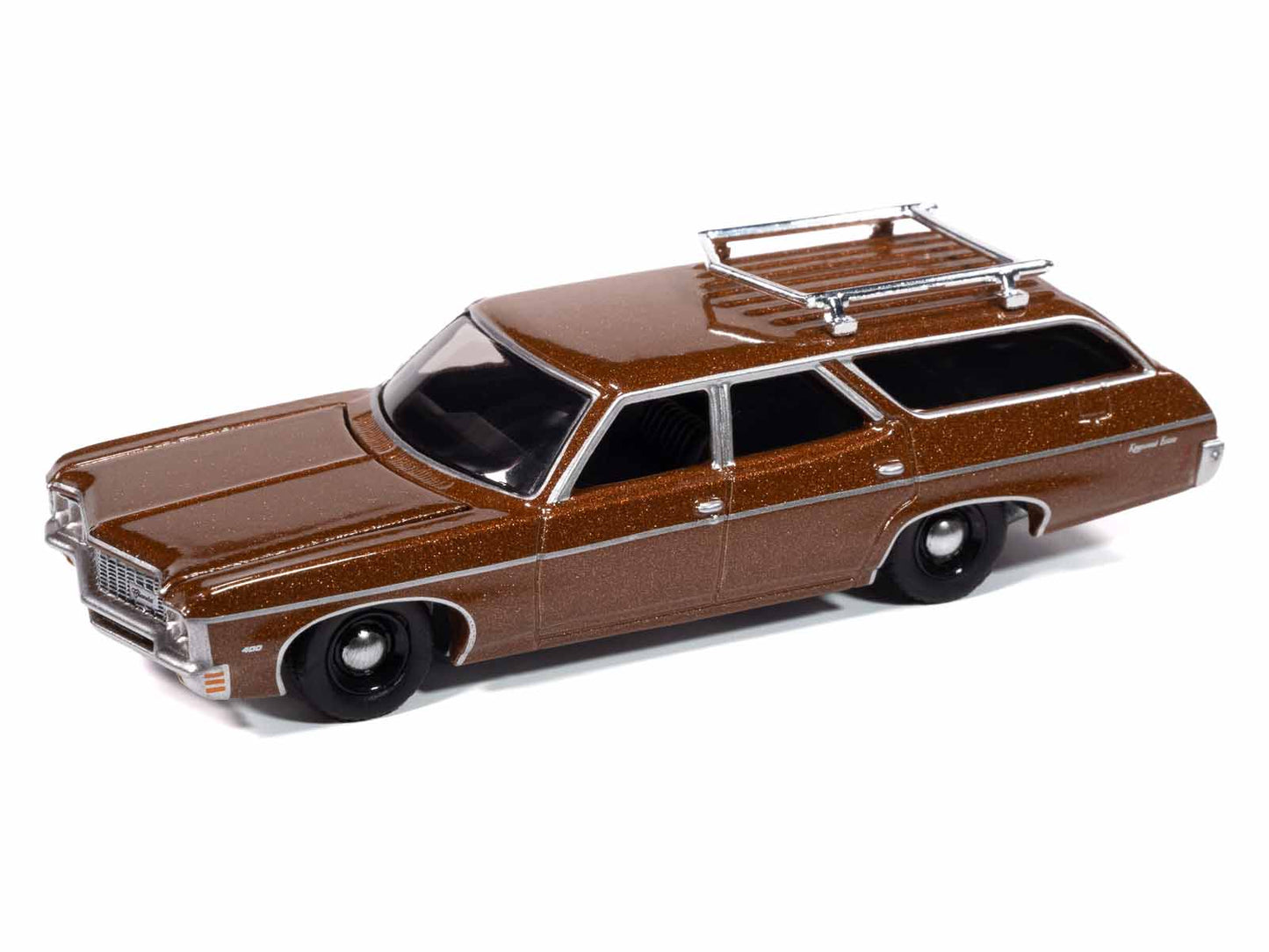 Autoworld 1970 Chevrolet Kingswood Estate Wagon Classic Copper Metallic with Roof Rack "Muscle Wagons" Series 1/64 Diecast Model Car by Auto World