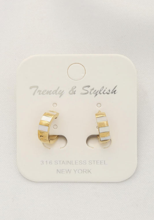 Stripe Metal Huggie Earring