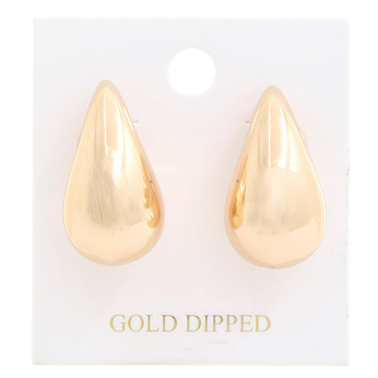 Teardrop Puff Gold Dipped Earring