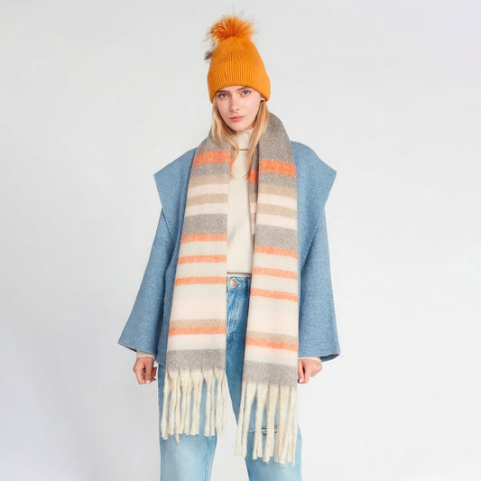 Pastel Stripe Grunge Scarf