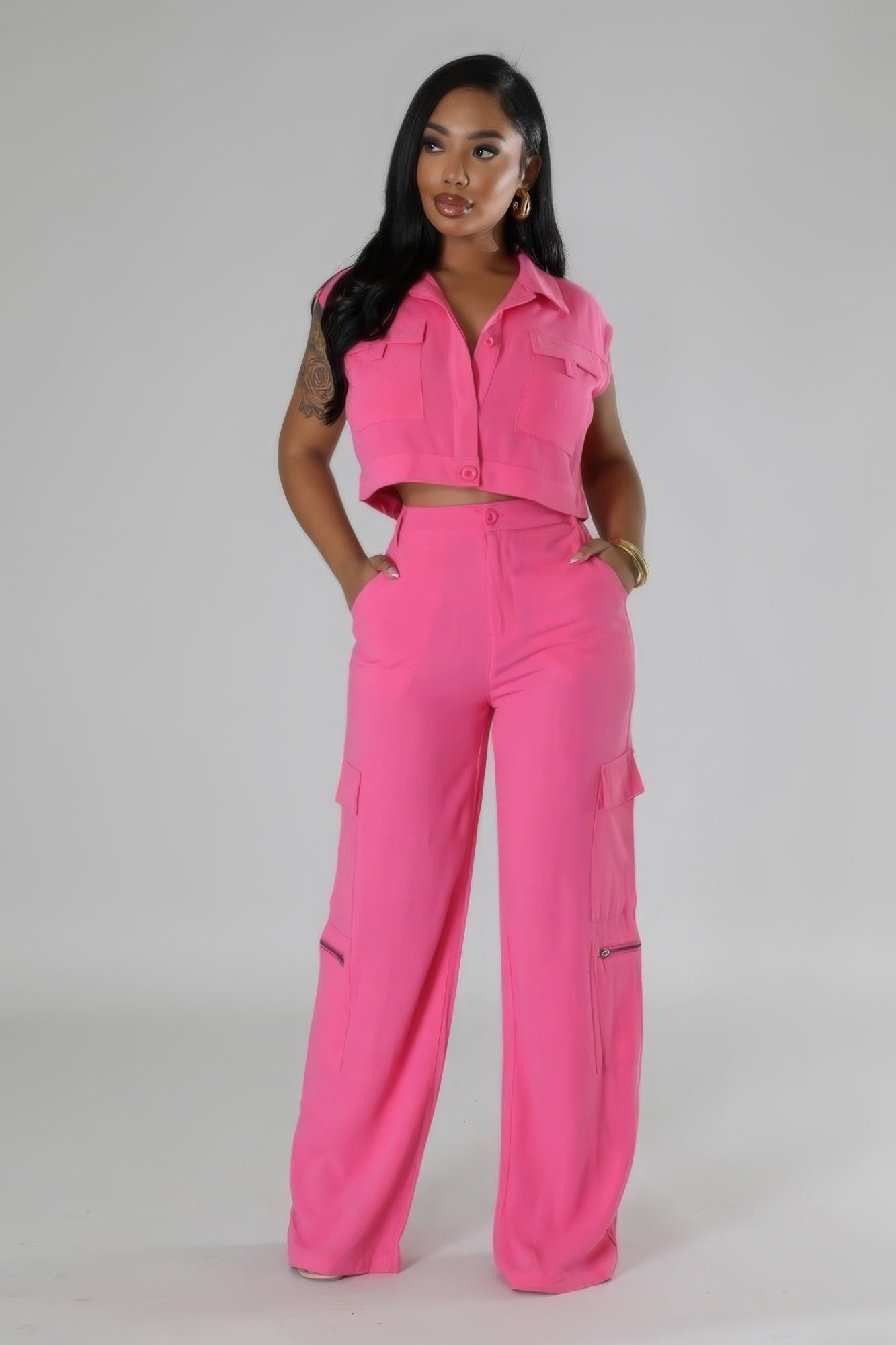 High-waisted Pant Set