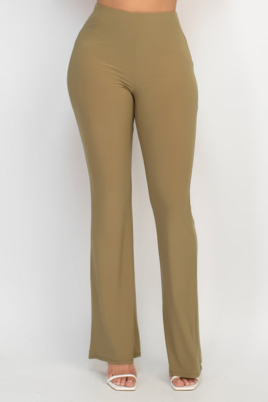 Fit And Flare Elastic Casual Pants