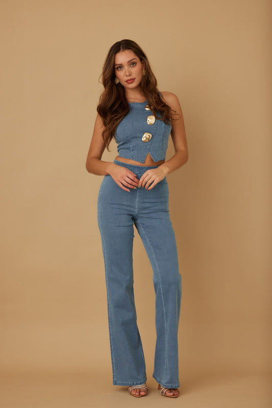 Crop Vest Casual Sets