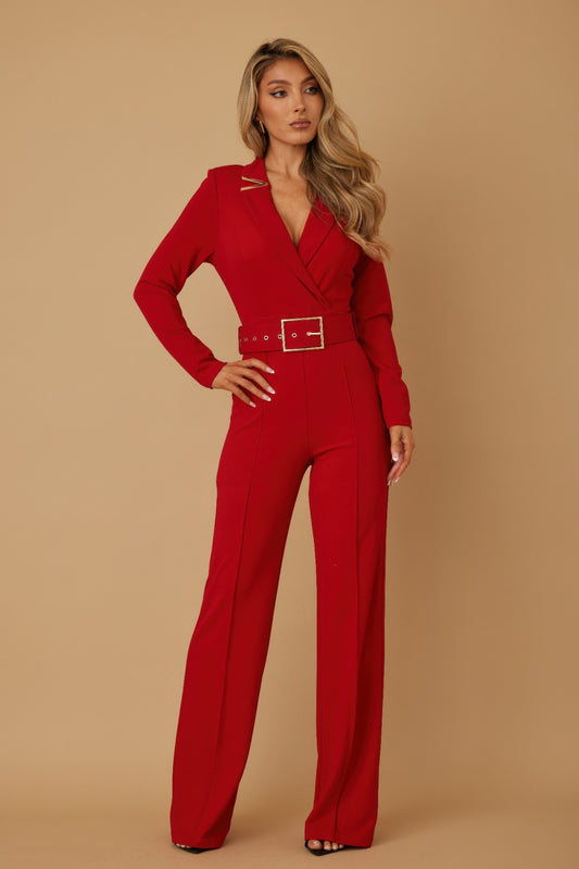 Blazer Suit Long Sleeve Jumpsuit