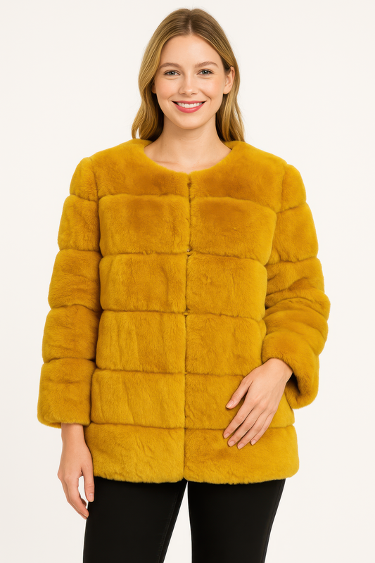 Plush Camel Faux Fur Jacket