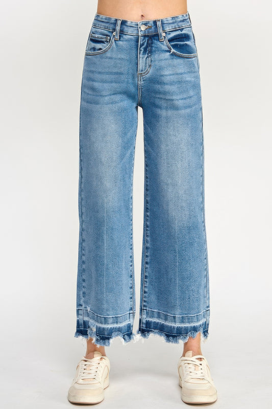 Tummy Control High Rise Crop Wide W/ Released Hem