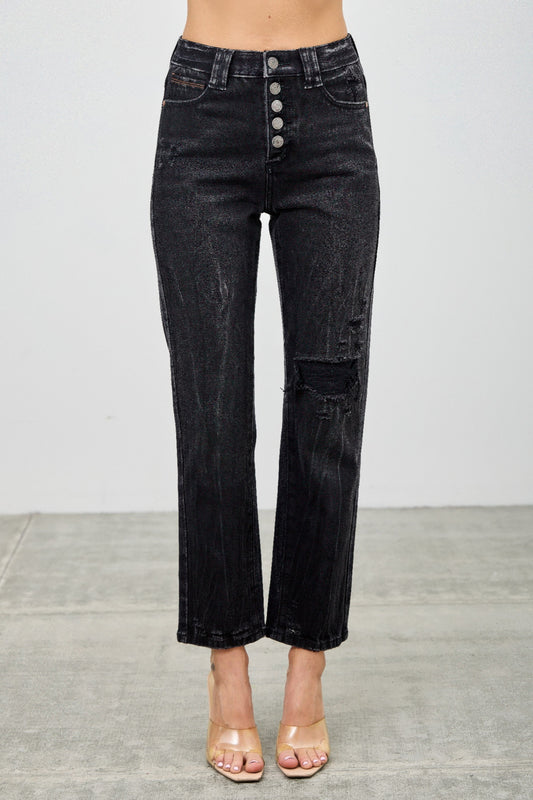High Rise Slim Fit With Button Fly