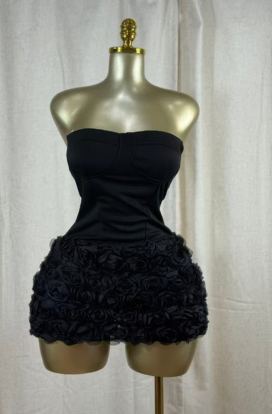 Midnight Rose Garden Mini Dress