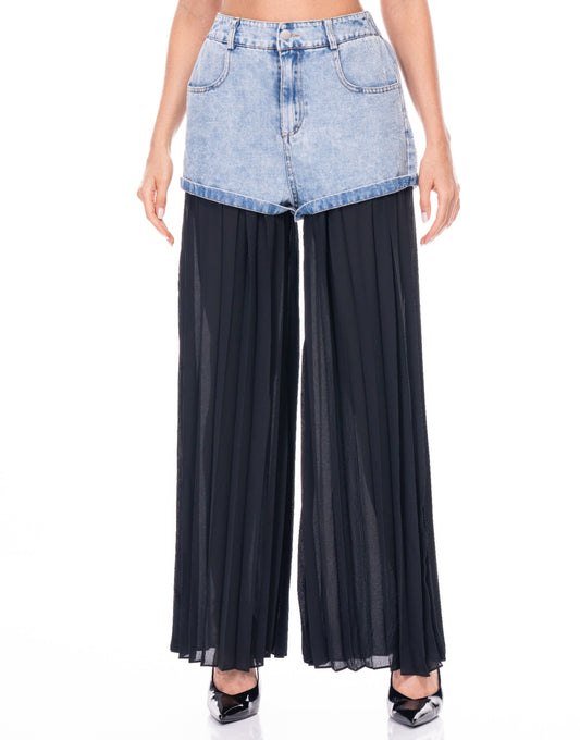 Denim Contrast Pants