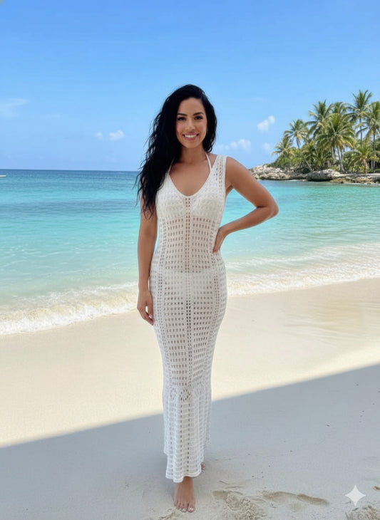 Long Maxi Dress Cover Up Beach Crochet