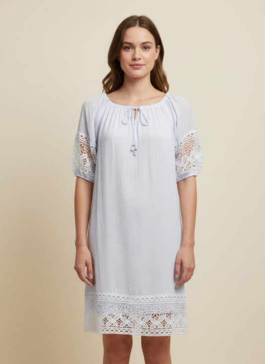 Mlle Gabrielle Solid Short Sleeve Dress