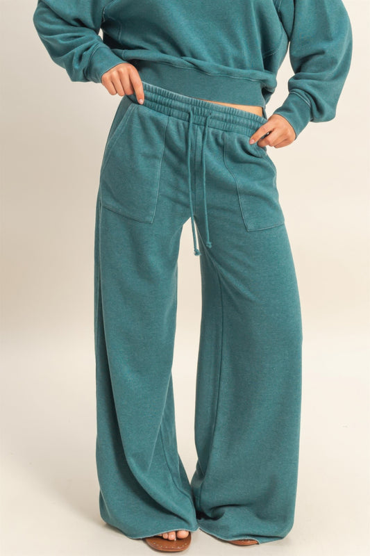 Burnout French Terry Wide-leg Pants