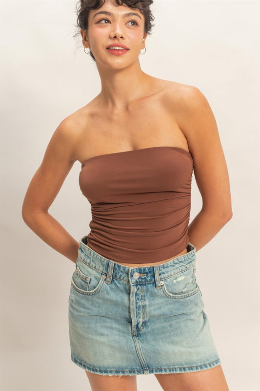 Ruched Bandeau Top