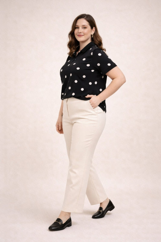 Polka Dot Polo Top