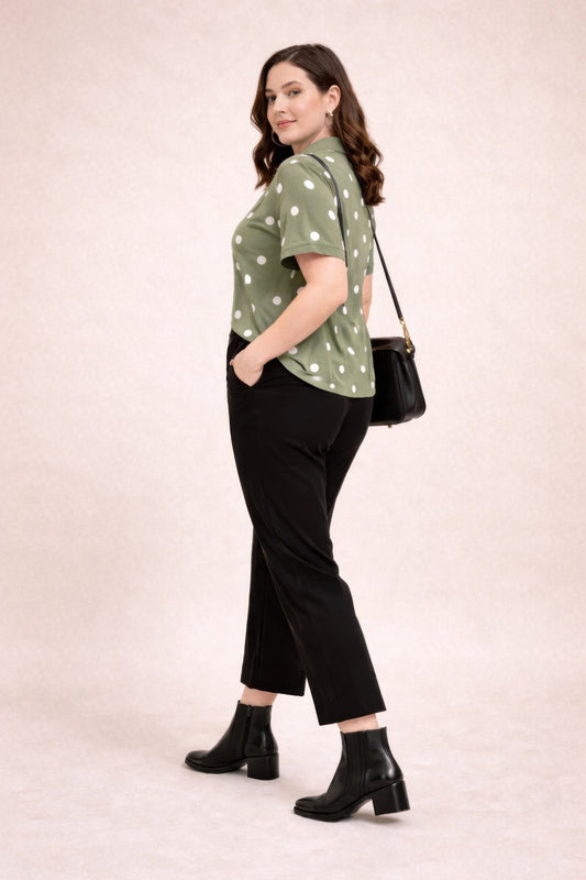Polka Dot Polo Top
