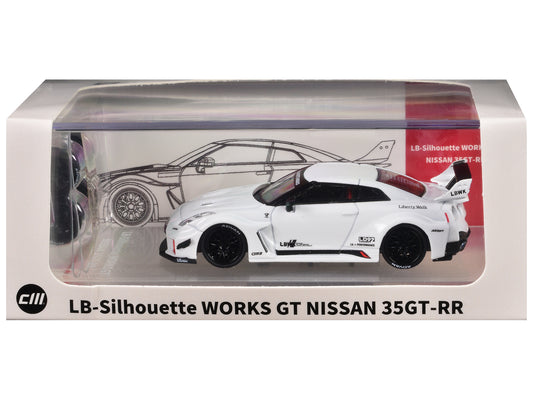 CM Models Nissan 35GT-RR "LB-Silhouette Works GT" RHD (Right Hand Drive) White with Extra Wheels 1/64 Diecast Model Car by CM Models