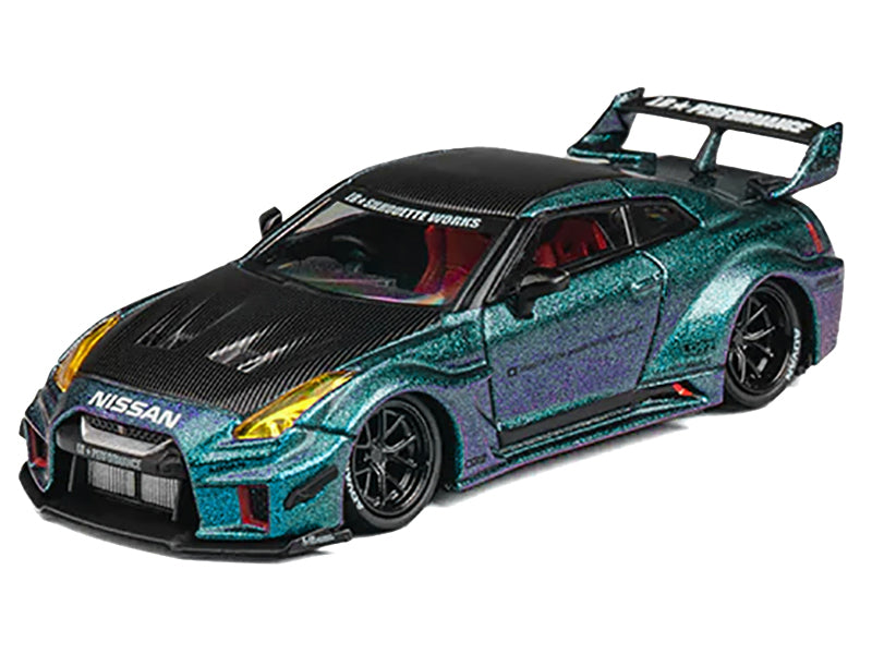 CM Models Nissan 35GT-RR "LB-Silhouette Works GT" RHD (Right Hand Drive) Magic Purple Metallic with Extra Wheels 1/64 Diecast Model Car by CM Model
