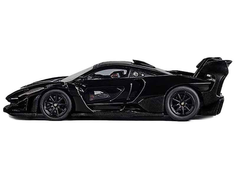 CM Models McLaren Senna GTR Black and Carbon 1/64 Diecast Model Car by CM Model