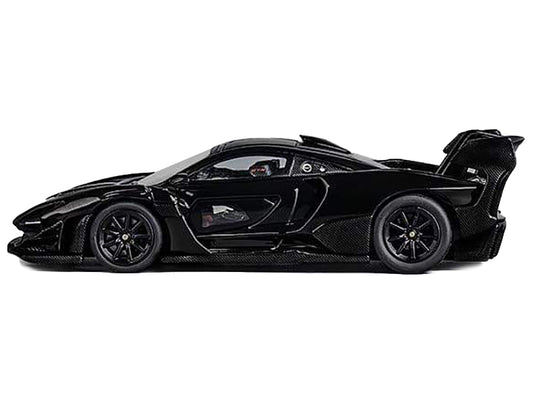 CM Models McLaren Senna GTR Black and Carbon 1/64 Diecast Model Car by CM Model
