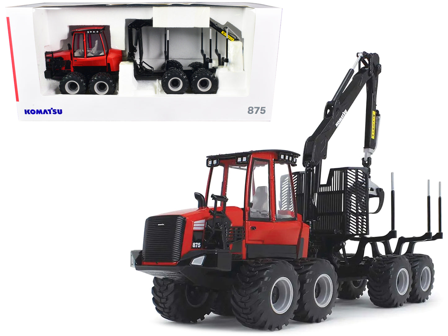 First Gear Komatsu 875.1 Forwarder Red and Black 1/32 Diecast Model by First Gear