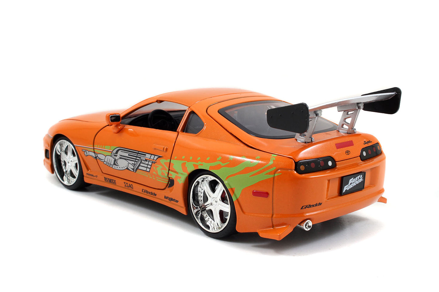 Jada Model Kit Toyota Supra Metallic Orange with Brian Diecast Figure "Fast & Furious" Movie "Build N' Collect" 1/24 Diecast Model Car by Jada