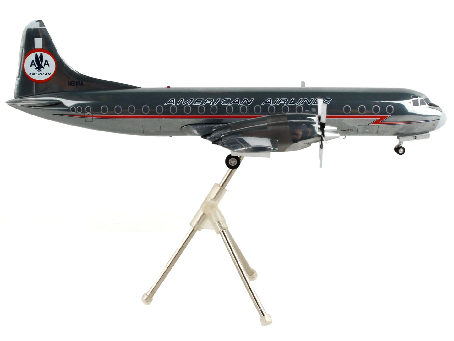 GeminiJets Lockheed L-188A Electra Astrojet Commercial Aircraft "American Airlines" Silver "Gemini 200" Series 1/200 Diecast Model Airplane by GeminiJets