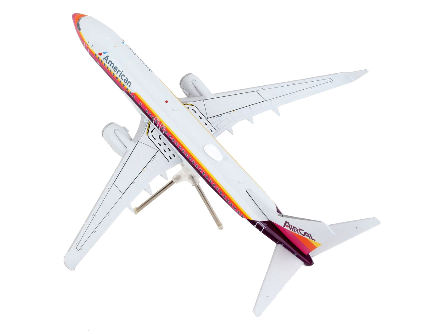 GeminiJets Boeing 737-800 Commercial Aircraft "American Airlines - AirCal" Gray with Stripes "Gemini 200" Series 1/200 Diecast Model Airplane by GeminiJets