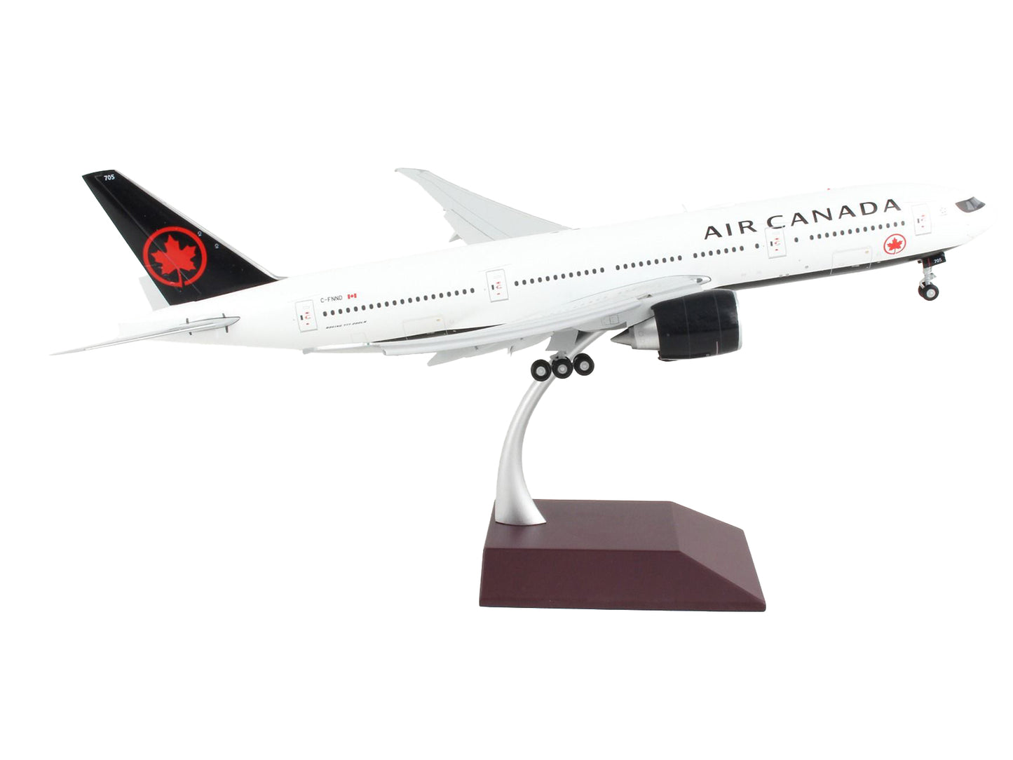 GeminiJets Boeing 777-200LR Commercial Aircraft with Flaps Down "Air Canada" White with Black Tail "Gemini 200" Series 1/200 Diecast Model Airplane by GeminiJets