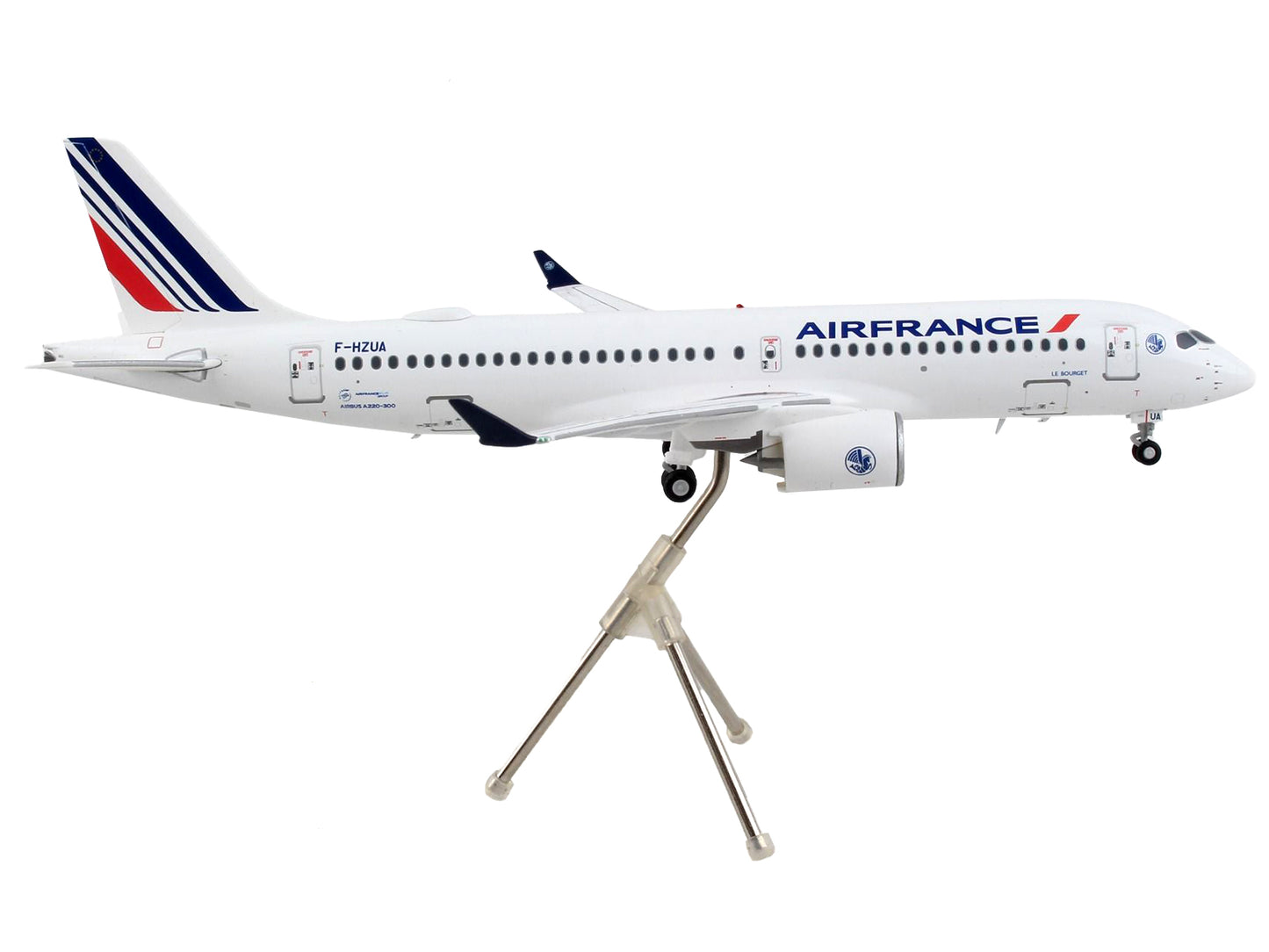 GeminiJets Airbus A220-300 Commercial Aircraft "Air France" White with Striped Tail "Gemini 200" Series 1/200 Diecast Model Airplane by GeminiJets