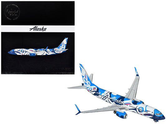 GeminiJets Boeing 737-800 Commercial Aircraft "Alaska Airlines" (N559AS) Salmon People Livery "Gemini 200" Series 1/200 Diecast Model Airplane by GeminiJets