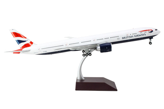 GeminiJets Boeing 777-300ER Commercial Aircraft "British Airways" (G-STBH) White with Striped Tail "Gemini 200" Series 1/200 Diecast Model Airplane by GeminiJets