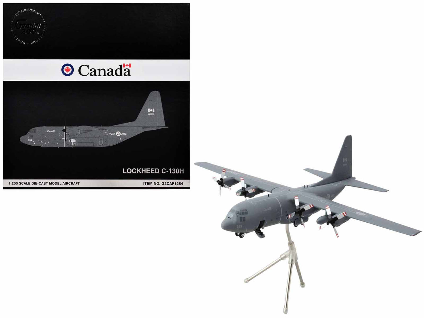 GeminiJets Lockheed C-130H Hercules Transport Aircraft "Royal Canadian Air Force" (130333) Gray "Gemini 200" Series 1/200 Diecast Model Airplane by GeminiJets