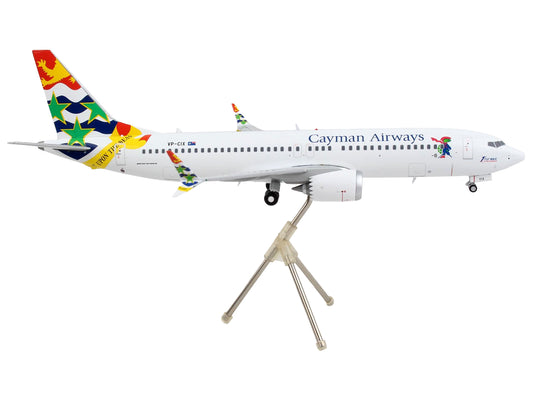 GeminiJets Boeing 737 MAX 8 Commercial Aircraft "Cayman Airways" White with Tail Graphics "Gemini 200" Series 1/200 Diecast Model Airplane by GeminiJets