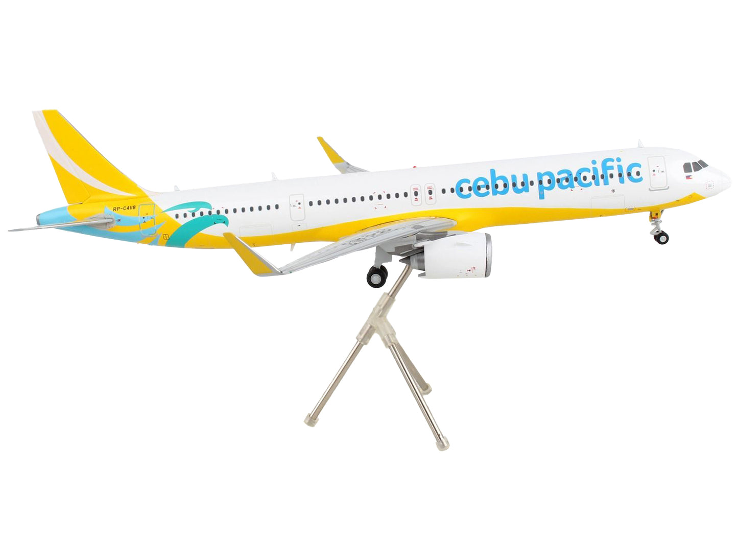 GeminiJets Airbus A321neo Commercial Aircraft "Cebu Pacific" White and Yellow "Gemini 200" Series 1/200 Diecast Model Airplane by GeminiJets