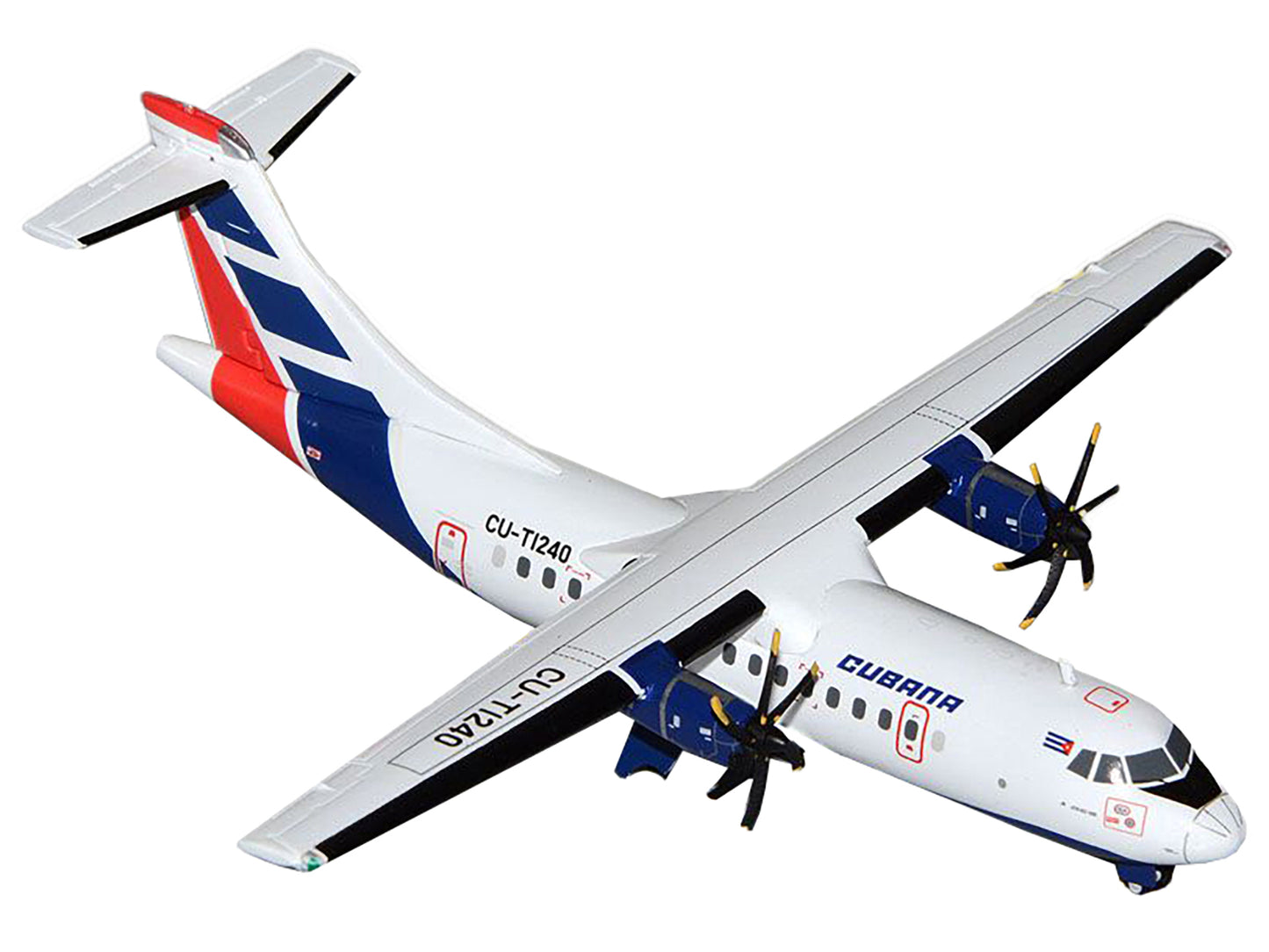 GeminiJets ATR 42-500 Commercial Aircraft "Cubana" (CU-T1240) White with Blue and Red Tail "Gemini 200" Series 1/200 Diecast Model Airplane by GeminiJets