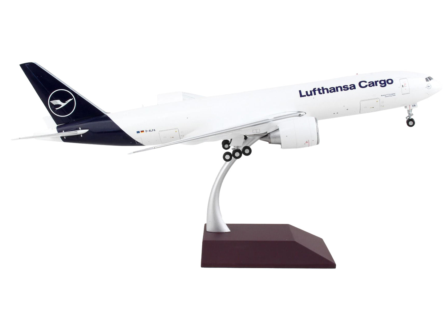 GeminiJets Boeing 777F Commercial Aircraft "Lufthansa Cargo" White with Blue Tail "Gemini 200 - Interactive" Series 1/200 Diecast Model Airplane by GeminiJets