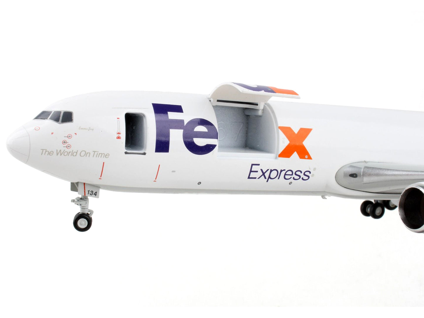 GeminiJets Boeing 767-300F Commercial Aircraft "Federal Express" White with Purple Tail "Interactive Series" 1/200 Diecast Model Airplane by GeminiJets