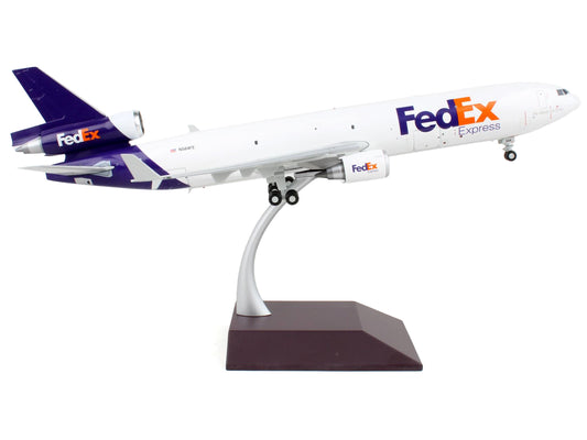 GeminiJets McDonnell Douglas MD-11F Commercial Aircraft "Federal Express" White with Purple Tail "Interactive Series" 1/200 Diecast Model Airplane by GeminiJets
